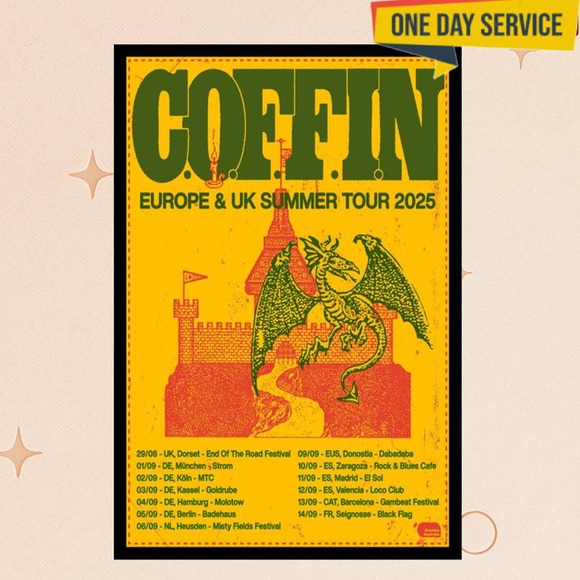 Coffin Europe Uk Summer Tour 2025 Poster - Picture 1 of 4